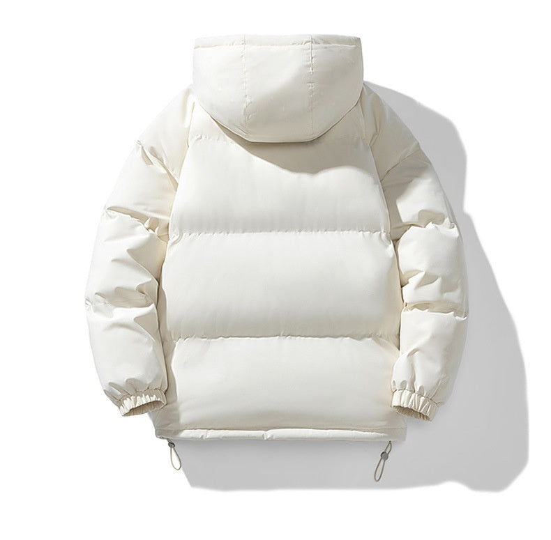 Men's Hoodie Coat Winter Fashion Solid ZIp-up Thickened Cotton-padded Jacket Casual Warm Outwear Top Clothing - Sup3r