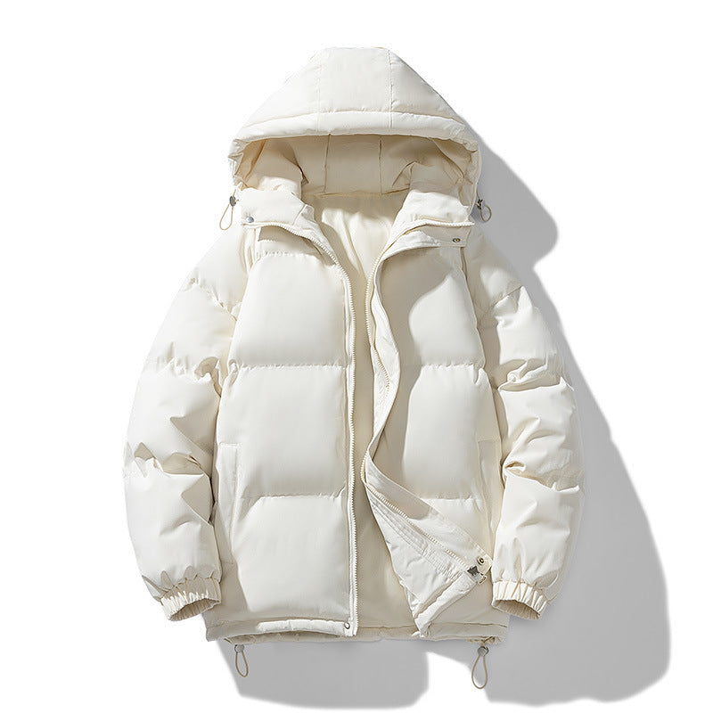 Men's Hoodie Coat Winter Fashion Solid ZIp-up Thickened Cotton-padded Jacket Casual Warm Outwear Top Clothing - Sup3r