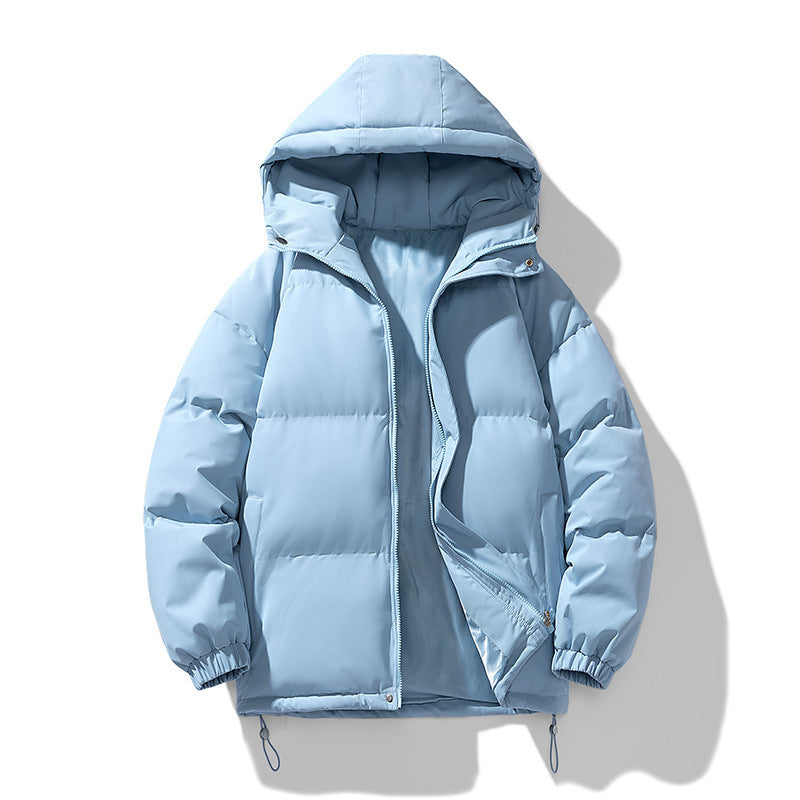 Men's Hoodie Coat Winter Fashion Solid ZIp-up Thickened Cotton-padded Jacket Casual Warm Outwear Top Clothing - Sup3r