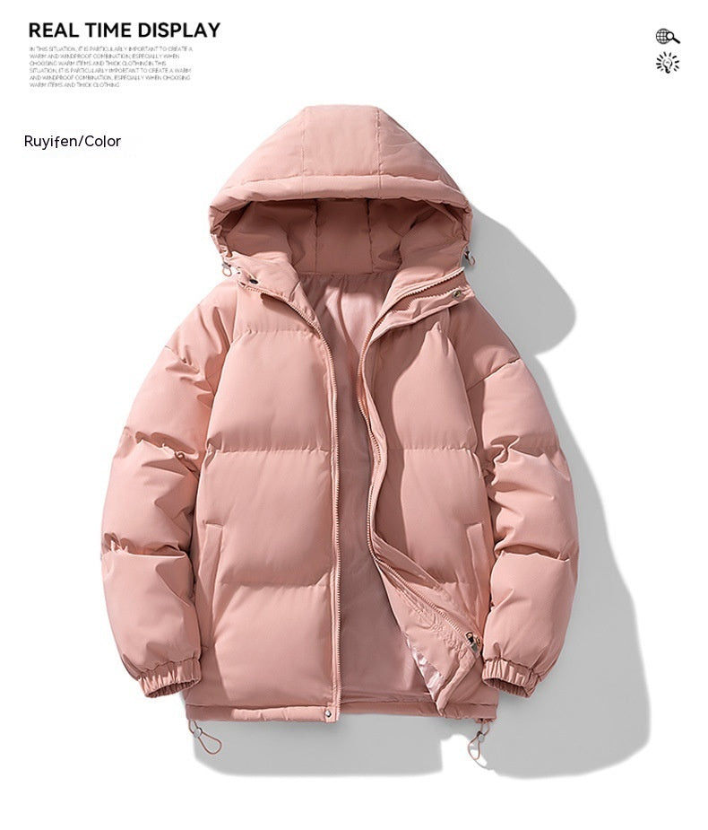 Men's Hoodie Coat Winter Fashion Solid ZIp-up Thickened Cotton-padded Jacket Casual Warm Outwear Top Clothing - Sup3r