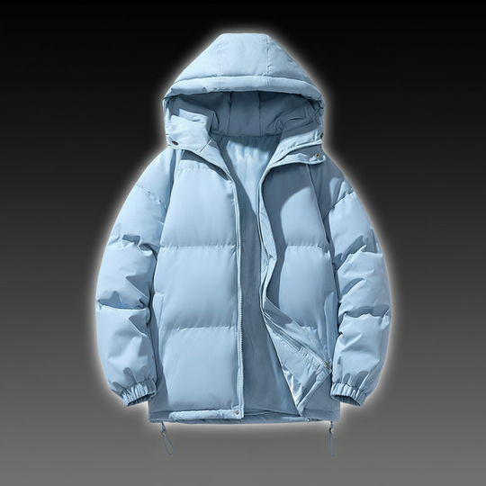 Men's Hoodie Coat Winter Fashion Solid ZIp-up Thickened Cotton-padded Jacket Casual Warm Outwear Top Clothing