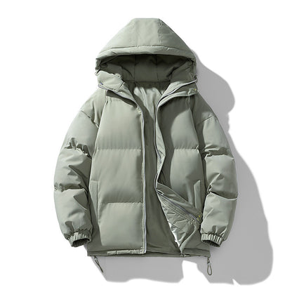 Men's Hoodie Coat Winter Fashion Solid ZIp-up Thickened Cotton-padded Jacket Casual Warm Outwear Top Clothing - Sup3r