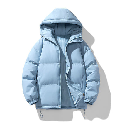 Men's Hoodie Coat Winter Fashion Solid ZIp-up Thickened Cotton-padded Jacket Casual Warm Outwear Top Clothing - Sup3r