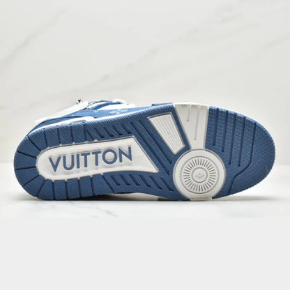 1 Louis Vuitton Denim Monogram Trainers – Premium Luxury Sneakers with Iconic Blue & White Design for Bold Street Style - Sup3r